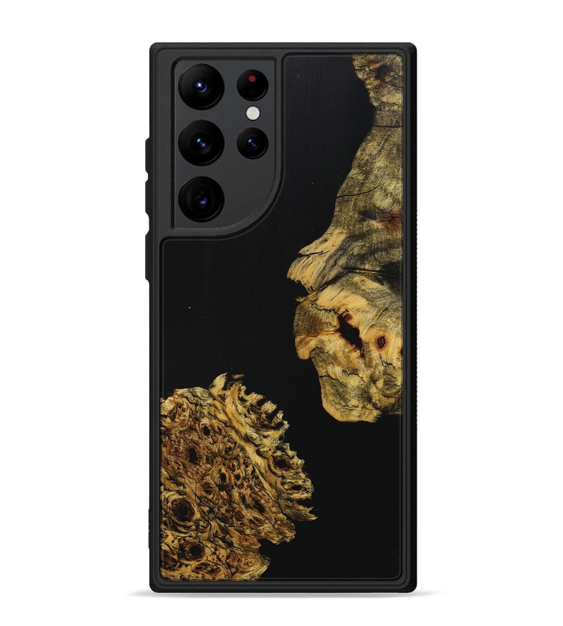 Galaxy S22 Ultra Wood+Resin Phone Case - Willie (Pure Black, 707032)