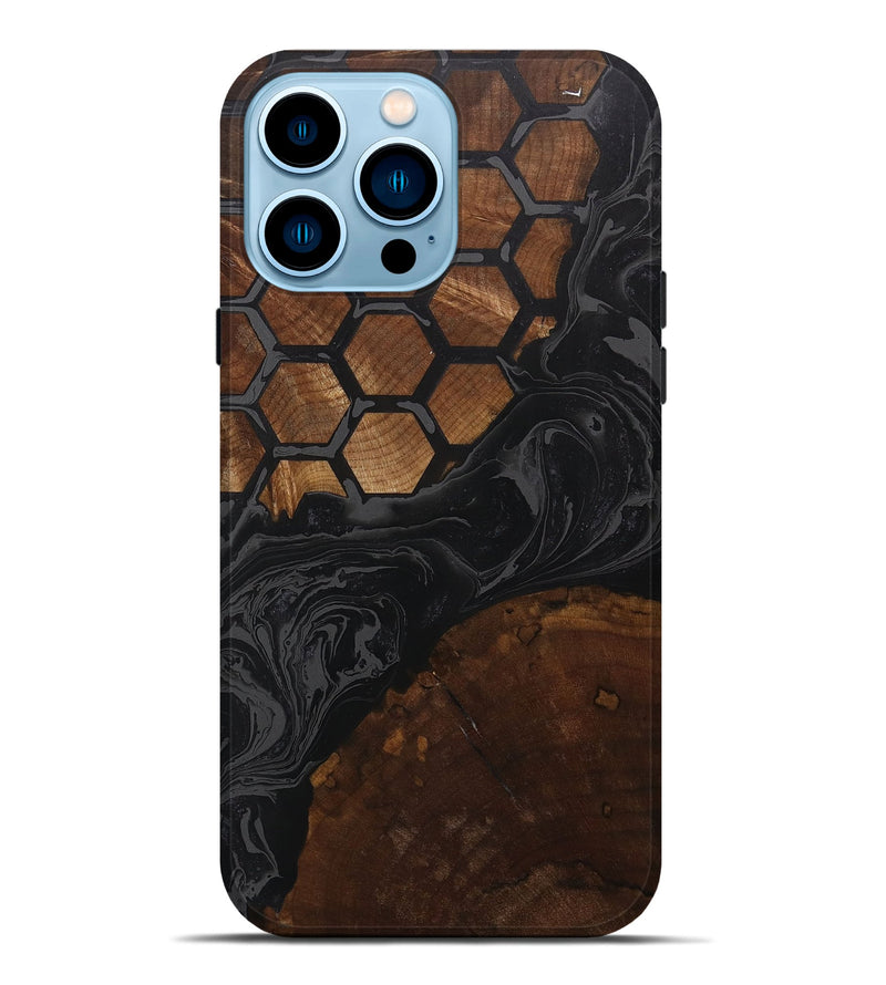 iPhone 14 Pro Max Wood+Resin Live Edge Phone Case - Vivian (Pattern, 707065)