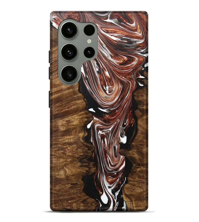 Galaxy S24 Ultra Wood+Resin Live Edge Phone Case - Ray (Black & White, 707088)