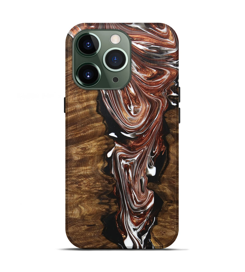 iPhone 13 Pro Wood+Resin Live Edge Phone Case - Ray (Black & White, 707088)