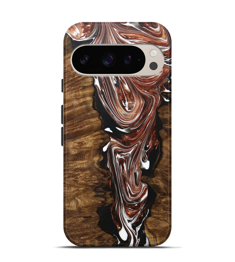 Pixel 9 Wood+Resin Live Edge Phone Case - Ray (Black & White, 707088)