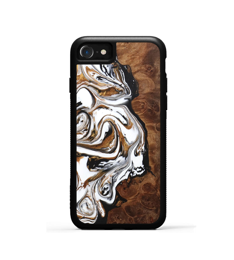 iPhone SE Wood+Resin Phone Case - Kiana (Black & White, 707105)
