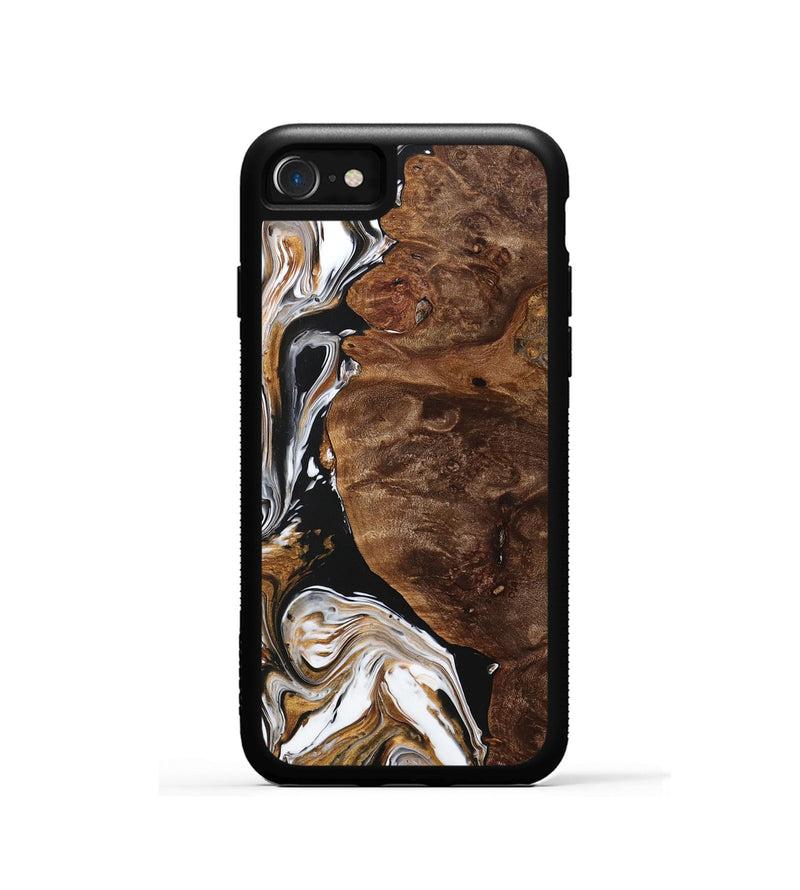 iPhone SE Wood+Resin Phone Case - Bradley (Black & White, 707111)