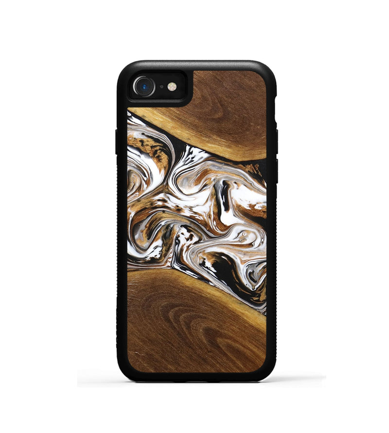iPhone SE Wood+Resin Phone Case - Bernard (Black & White, 707112)