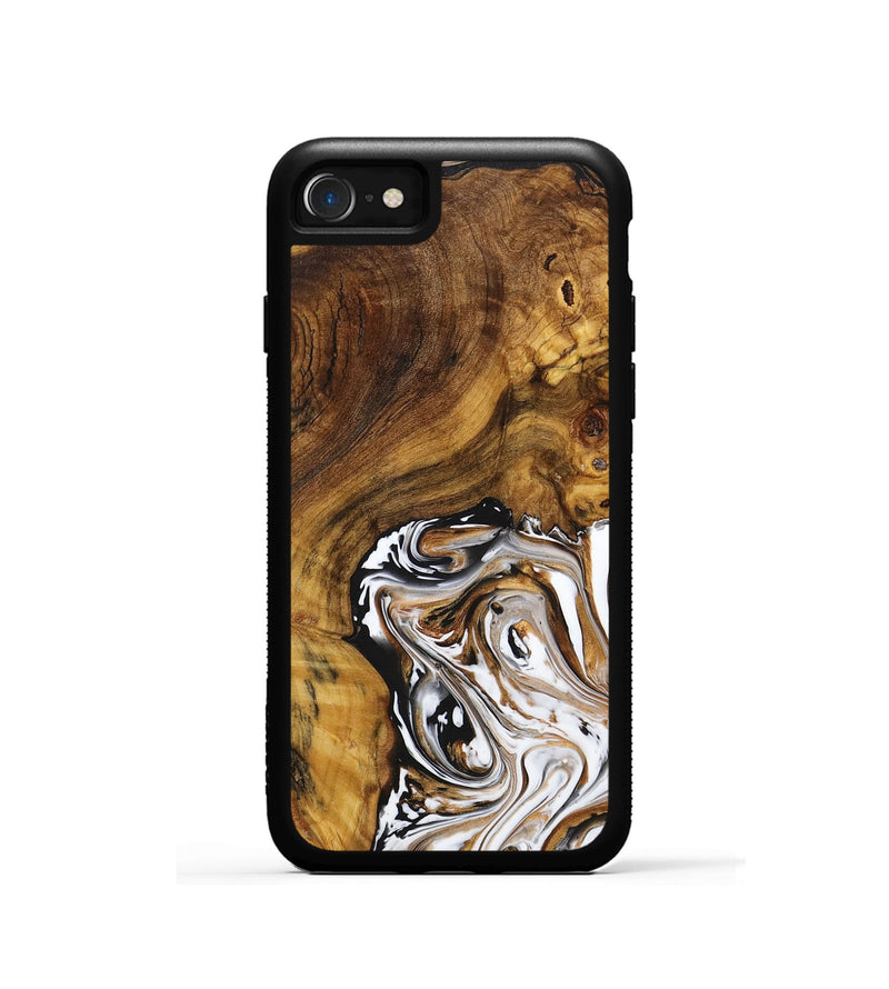 iPhone SE Wood+Resin Phone Case - Audra (Black & White, 707113)