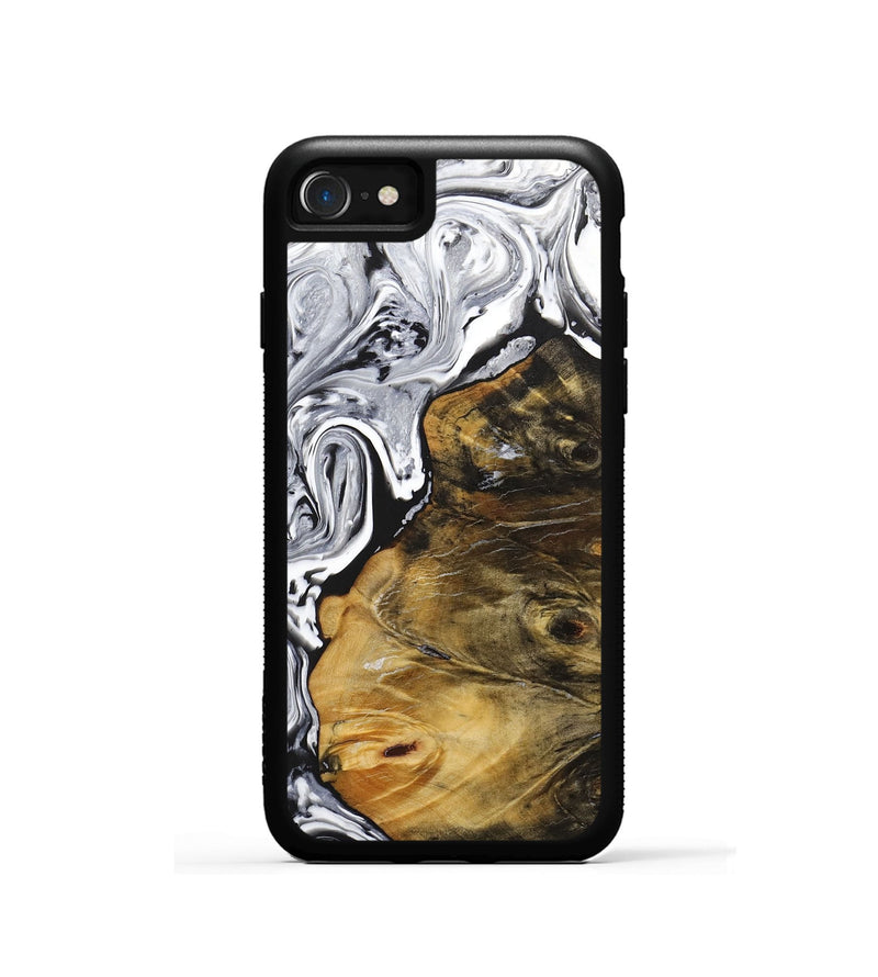 iPhone SE Wood+Resin Phone Case - Cameron (Black & White, 707115)