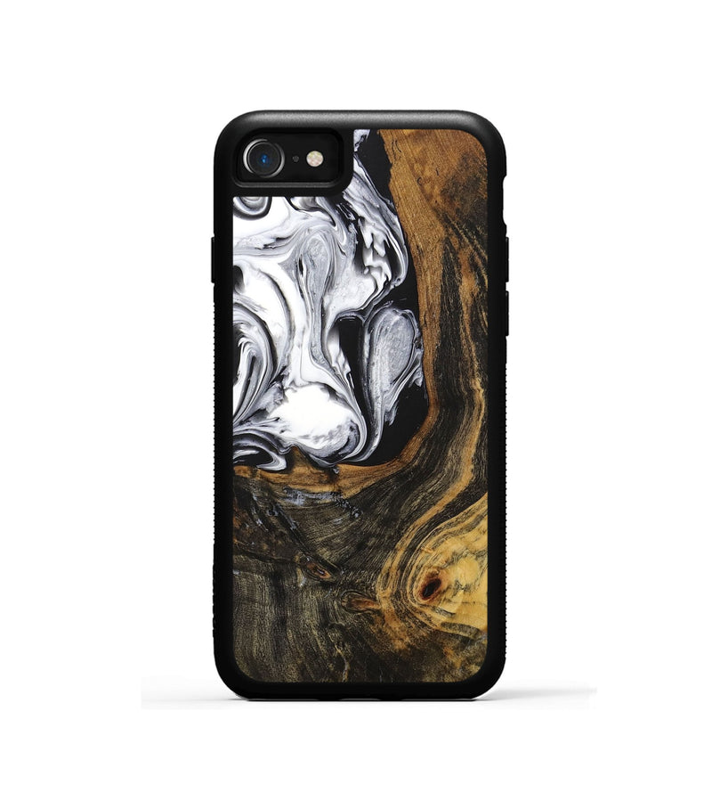 iPhone SE Wood+Resin Phone Case - Cade (Black & White, 707119)