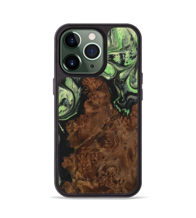 iPhone 13 Pro Wood+Resin Phone Case - Kyle (Green, 707172)