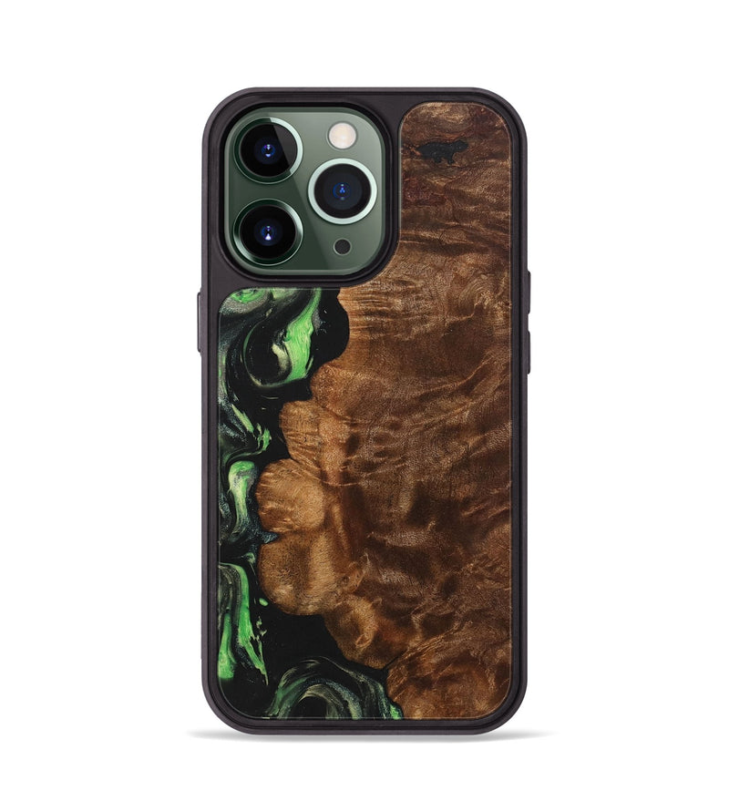 iPhone 13 Pro Wood+Resin Phone Case - Denzel (Green, 707186)