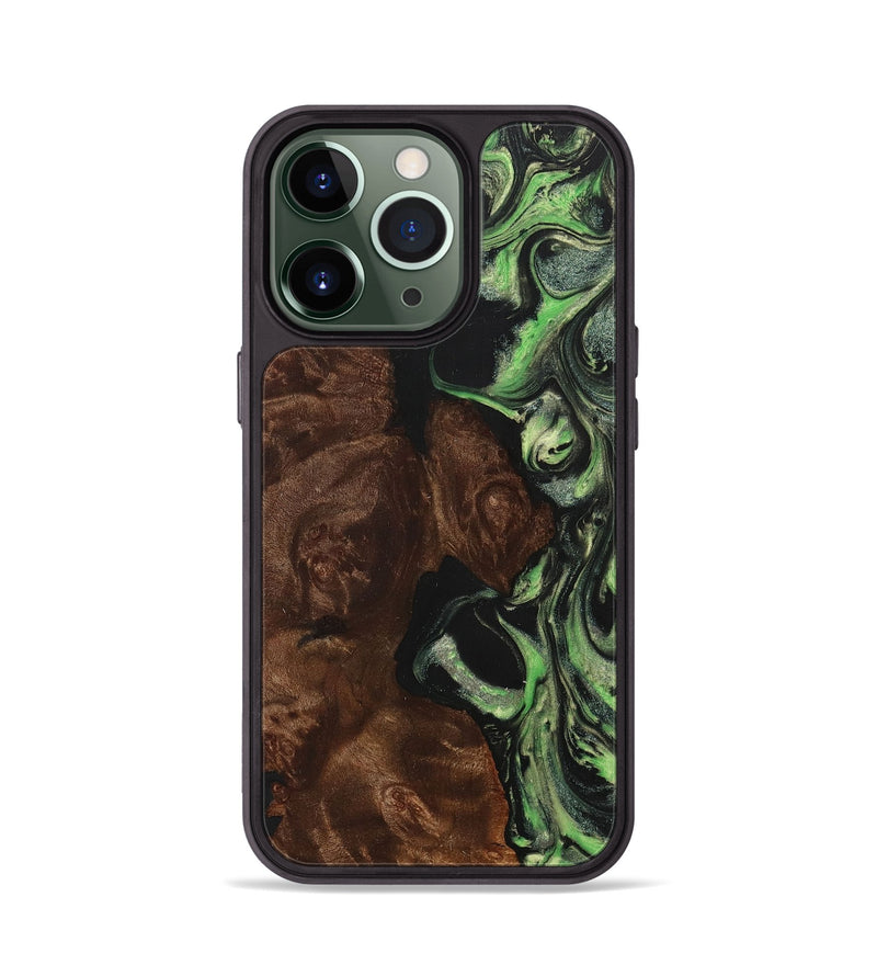 iPhone 13 Pro Wood+Resin Phone Case - Horace (Green, 707193)