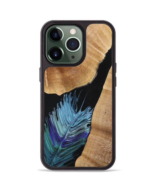 iPhone 13 Pro Wood+Resin Phone Case - Abigail (Feather, 707403)