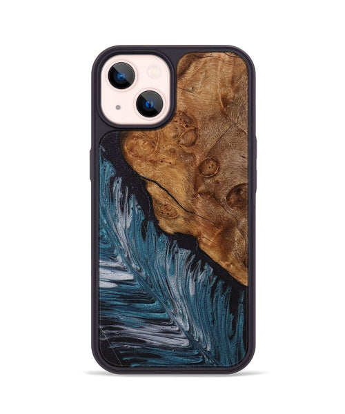 iPhone 14 Wood+Resin Phone Case - Leroy (Feather, 707415)