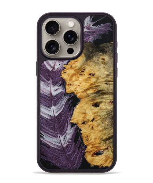 iPhone 15 Pro Max Wood+Resin Phone Case - Tevin (Feather, 707417)