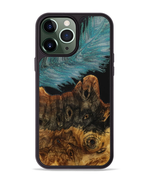 iPhone 13 Pro Max Wood+Resin Phone Case - Mike (Feather, 707419)