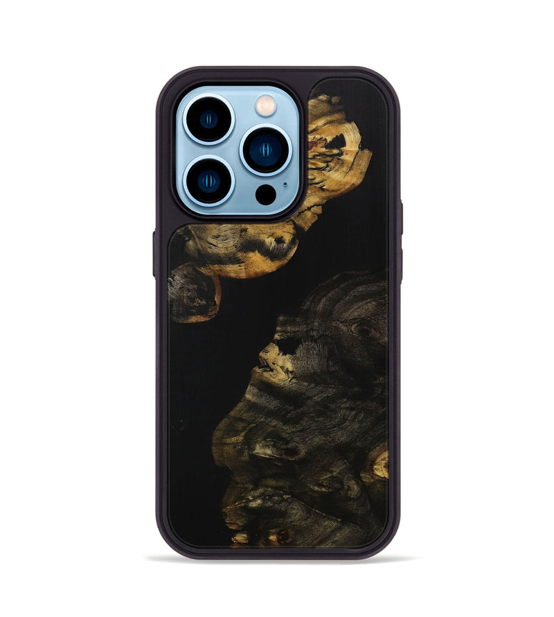 iPhone 14 Pro Wood+Resin Phone Case - Bennett (Pure Black, 707530)