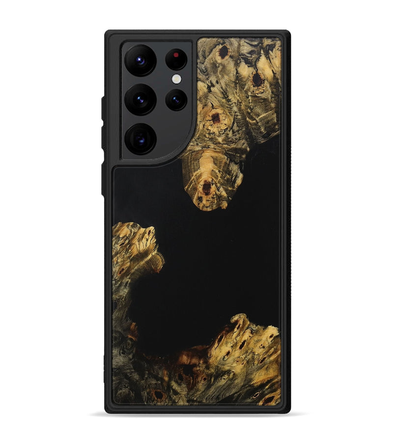 Galaxy S22 Ultra Wood+Resin Phone Case - Carole (Pure Black, 707531)