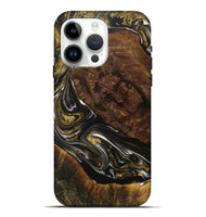 iPhone 15 Pro Max Wood+Resin Live Edge Phone Case - Sandy (Black & White, 707798)