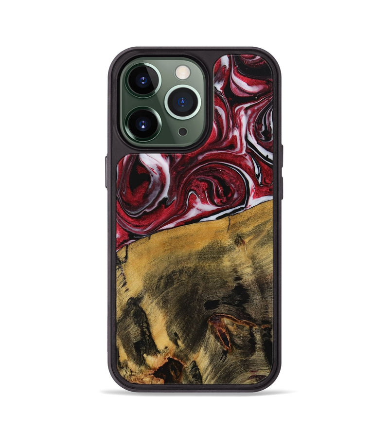 iPhone 13 Pro Wood+Resin Phone Case - Natasha (Red, 707855)