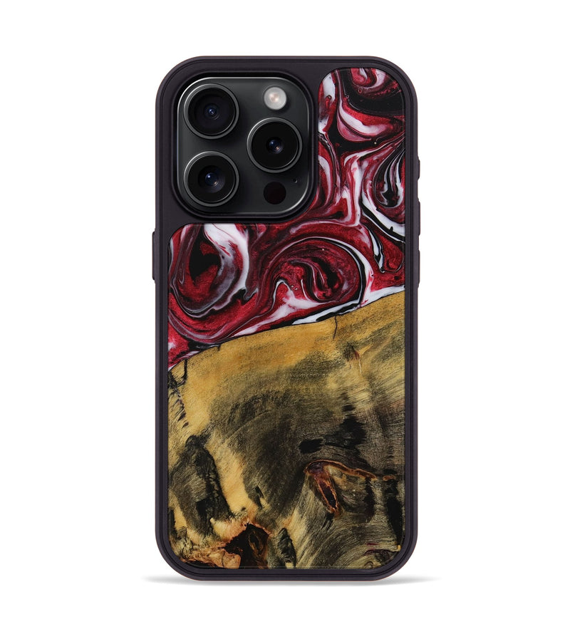 iPhone 15 Pro Wood+Resin Phone Case - Natasha (Red, 707855)