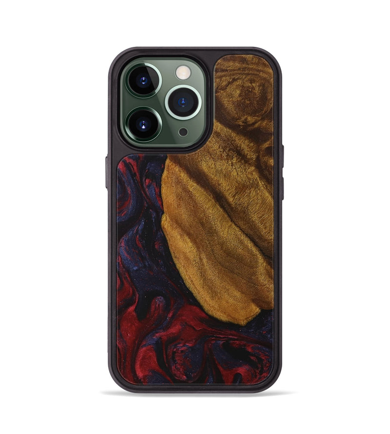 iPhone 13 Pro Wood+Resin Phone Case - Paola (Red, 707891)