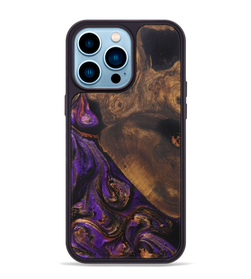 iPhone 14 Pro Max Wood+Resin Phone Case - Kehlani (Purple, 707956)
