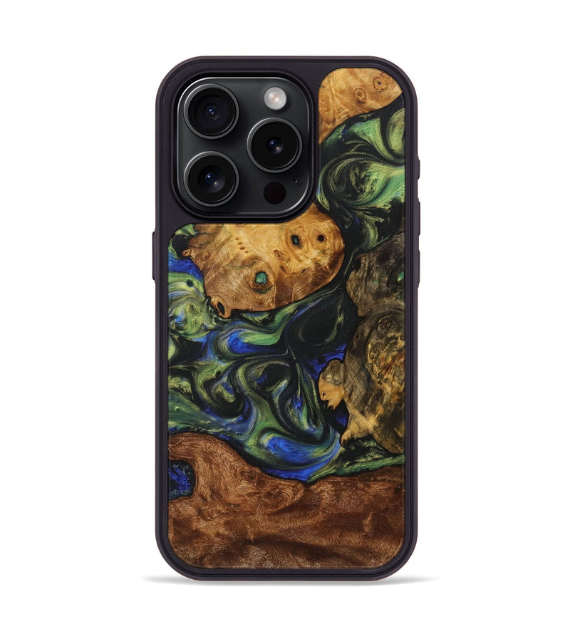 iPhone 15 Pro Wood+Resin Phone Case - Maureen (Mosaic, 707982)