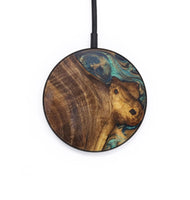 Circle Wood+Resin Wireless Charger - Juniper (Teal & Gold, 708050)