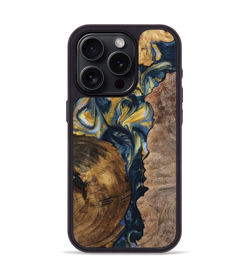 iPhone 15 Pro Wood+Resin Phone Case - Devonte (Mosaic, 708145)