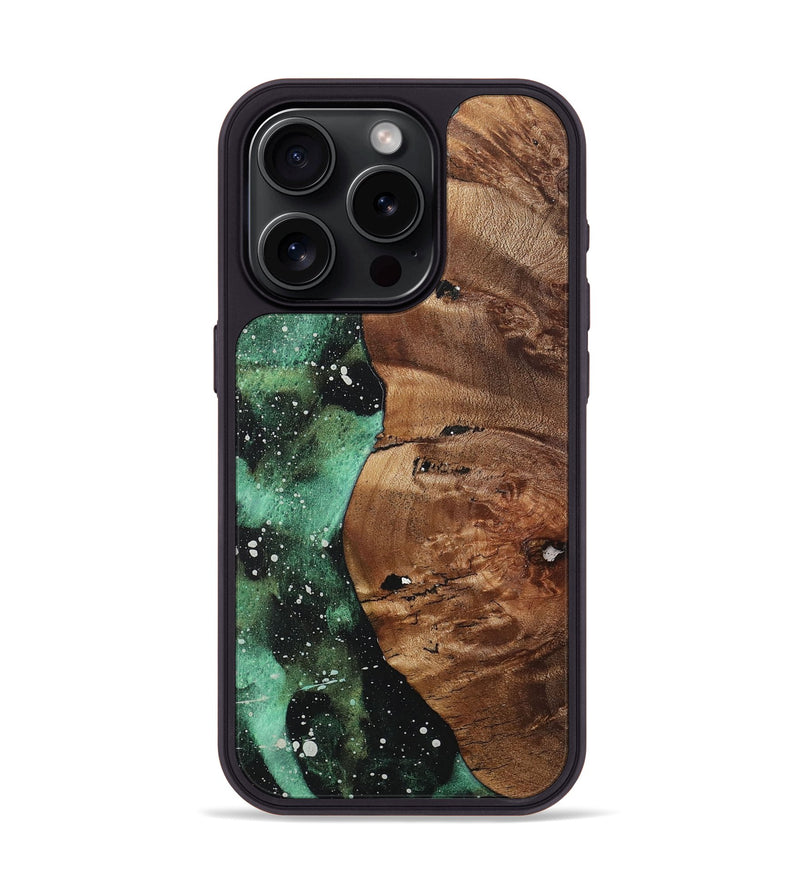 iPhone 15 Pro Wood+Resin Phone Case - Sage (Cosmos, 708188)