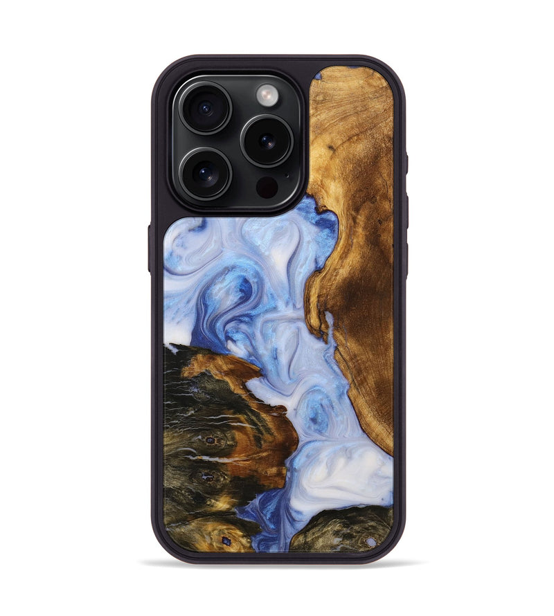 iPhone 15 Pro Wood+Resin Phone Case - Rosa (Mosaic, 708230)