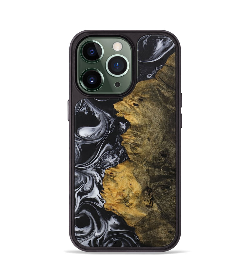 iPhone 13 Pro Wood+Resin Phone Case - Lori (Black & White, 708250)