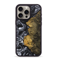 iPhone 15 Pro Max Wood+Resin Phone Case - Lori (Black & White, 708250)