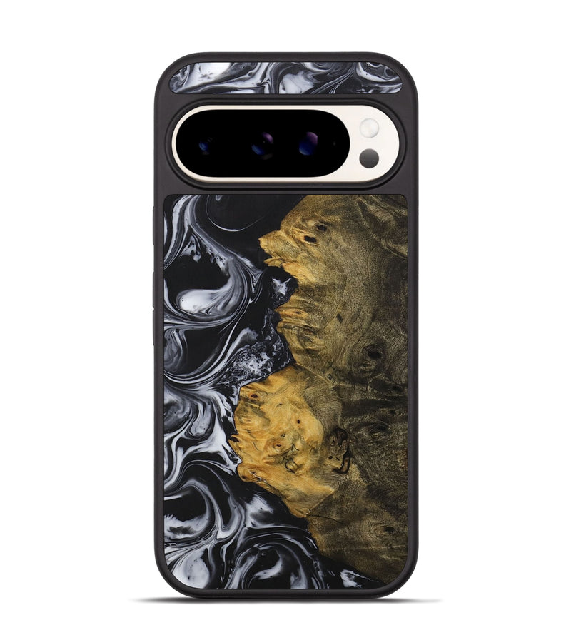 Pixel 9 Pro Wood+Resin Phone Case - Lori (Black & White, 708250)