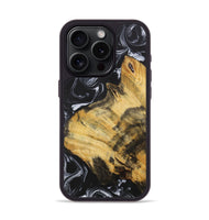 iPhone 15 Pro Wood+Resin Phone Case - Veronica (Black & White, 708251)
