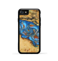 iPhone SE Wood+Resin Phone Case - Margot (Teal & Gold, 708399)