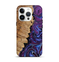 iPhone 15 Pro Wood+Resin Live Edge Phone Case - Cortney (Purple, 708428)