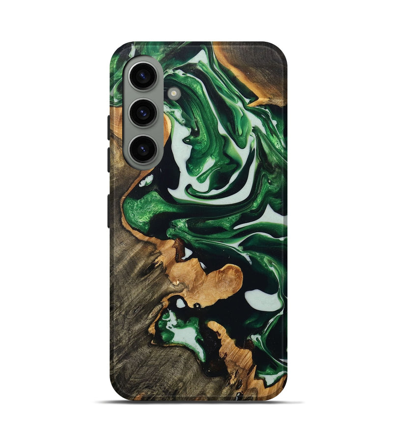 Galaxy S24 Wood+Resin Live Edge Phone Case - Addyson (Green, 708439)