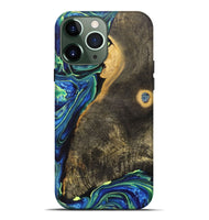 iPhone 13 Pro Max Wood+Resin Live Edge Phone Case - Richard (Blue, 708458)