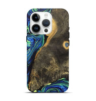 iPhone 15 Pro Wood+Resin Live Edge Phone Case - Richard (Blue, 708458)