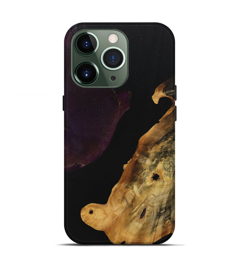 iPhone 13 Pro Wood+Resin Live Edge Phone Case - Dawson (Pure Black, 708464)