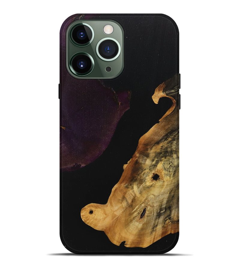 iPhone 13 Pro Max Wood+Resin Live Edge Phone Case - Dawson (Pure Black, 708464)