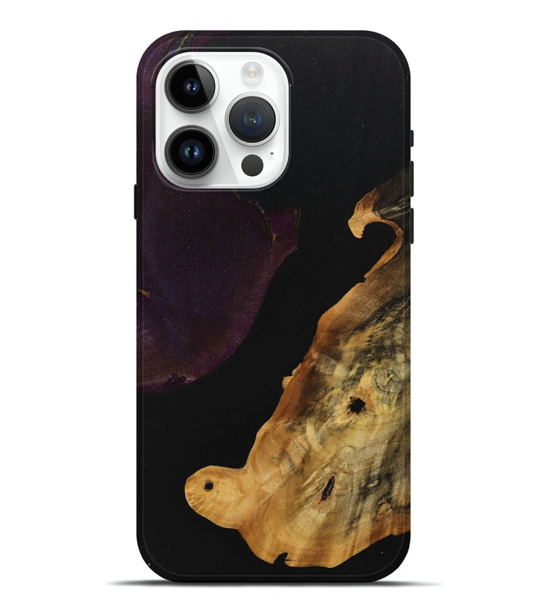 iPhone 15 Pro Max Wood+Resin Live Edge Phone Case - Dawson (Pure Black, 708464)