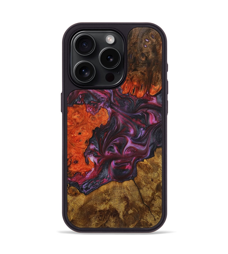 iPhone 15 Pro Wood+Resin Phone Case - Hazel (Mosaic, 708652)