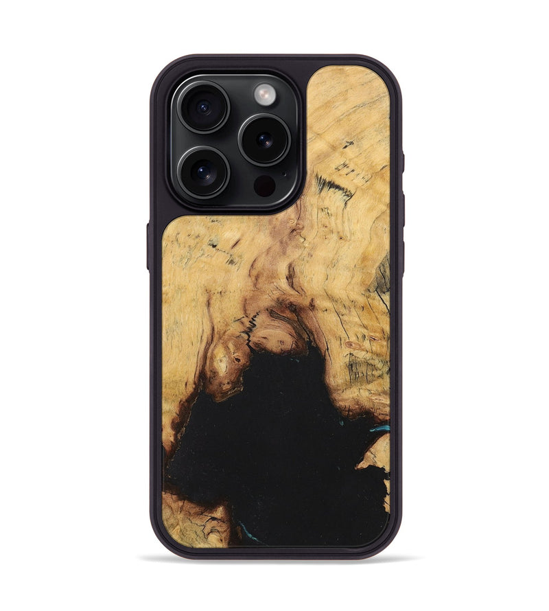 iPhone 15 Pro Wood+Resin Phone Case - Melba (Wood Burl, 708667)