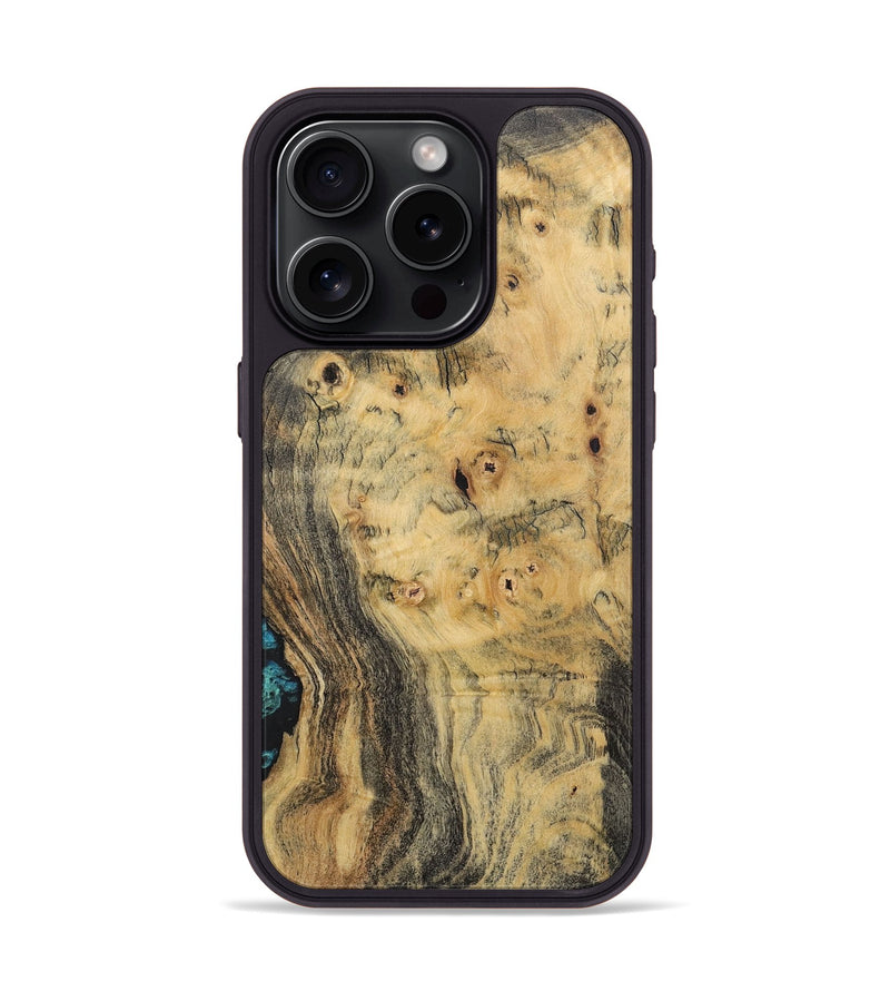 iPhone 15 Pro Wood+Resin Phone Case - Maverick (Wood Burl, 708675)
