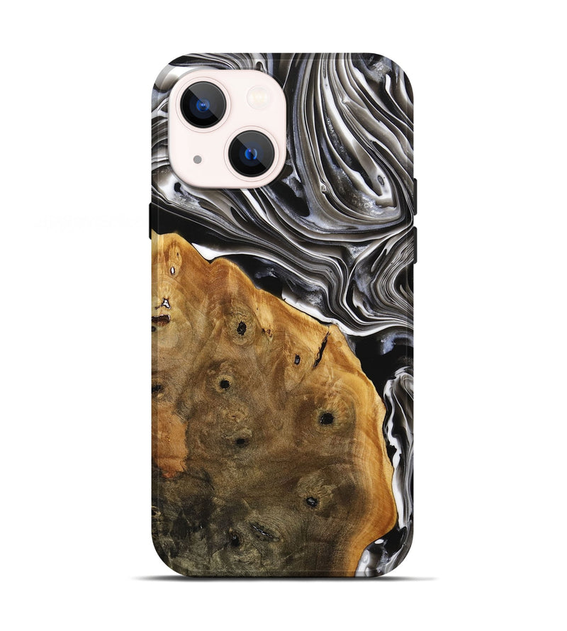 iPhone 13 Wood+Resin Live Edge Phone Case - Marquis (Black & White, 708889)