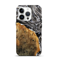 iPhone 15 Pro Wood+Resin Live Edge Phone Case - Marquis (Black & White, 708889)
