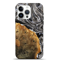 iPhone 15 Pro Max Wood+Resin Live Edge Phone Case - Marquis (Black & White, 708889)