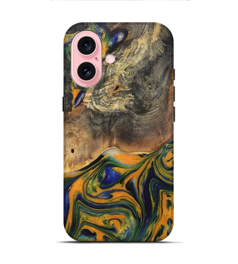 iPhone 16 ResinArt Live Edge Phone Case - Ross (Blue, 708901)