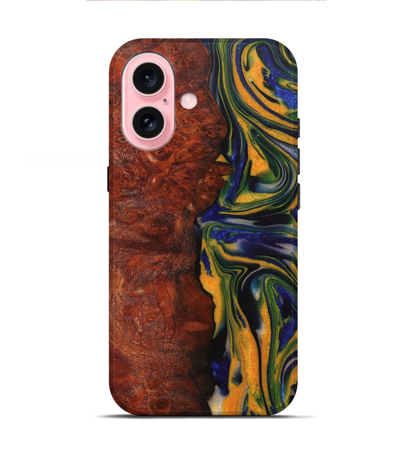 iPhone 16 ResinArt Live Edge Phone Case - Griffin (Blue, 708902)